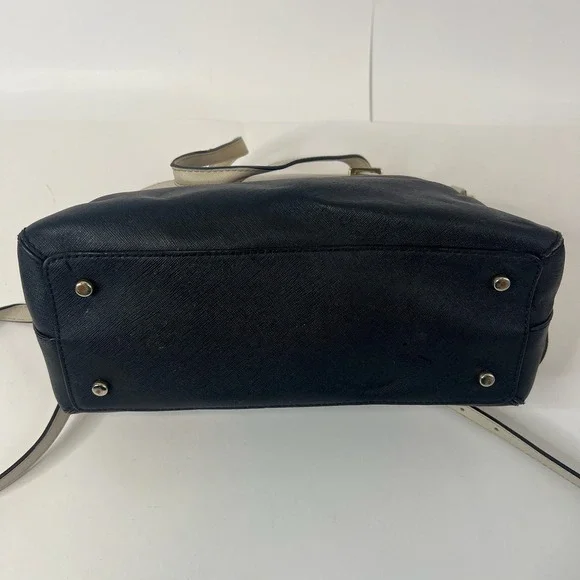 Kate Spade Satchel Handbag Two Tone Black Cream Leather Gold Hardware‎ Crossbody - Picture 11 of 13